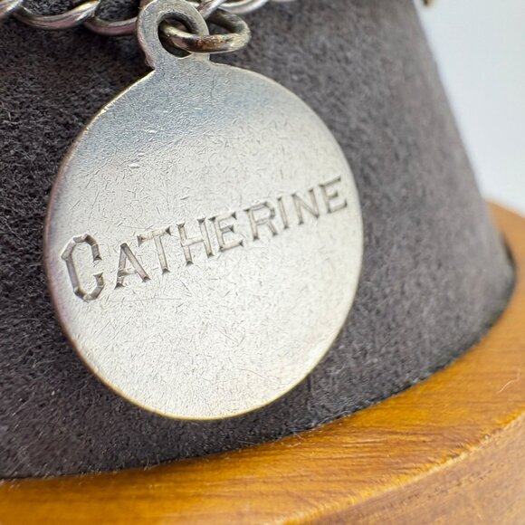 VTG Solid Sterling Silver 925 Name Tags ID Chain Bracelet Size 7" Length - Picture 12 of 16